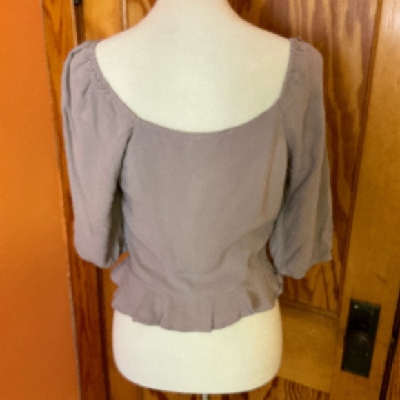 Blue Ivy by KC feminine mocha peasant top - Picture 6 of 12